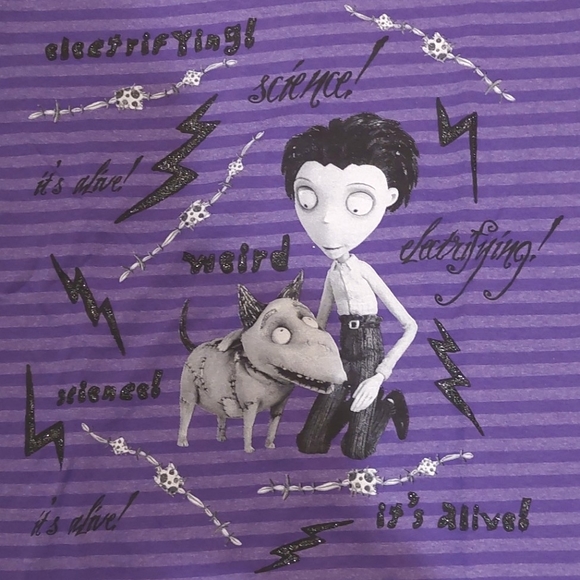 β¨οΈLAST ONEβ¨οΈ Tim Burton Frankenweenie Girl's Short Sleeved Tee NWT Size XL(14) - Picture 2 of 5